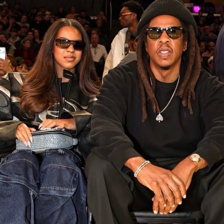 Jay-Z and Blue Ivy Meet LeBron James at the Lakers Game, with Blue Wearing the Same Isabel Marant Sneakers Made Famous by Beyoncé