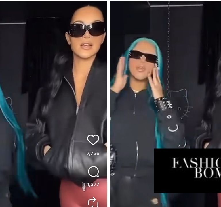 Kim Kardashian and North West Performed a TikTok in Black Balenciaga Looks