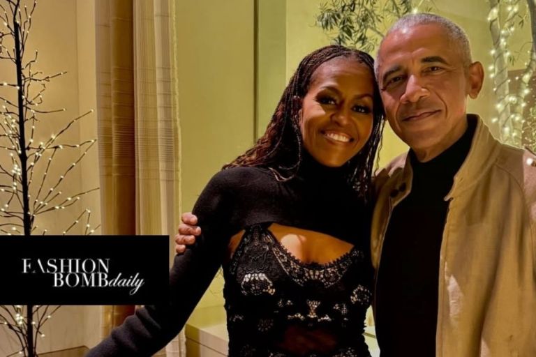 You ask, We answer: Michelle Obama Stuns in a Vintage Alexander McQueen Silk Embroidered Dress Alongside Former President Barack Obama