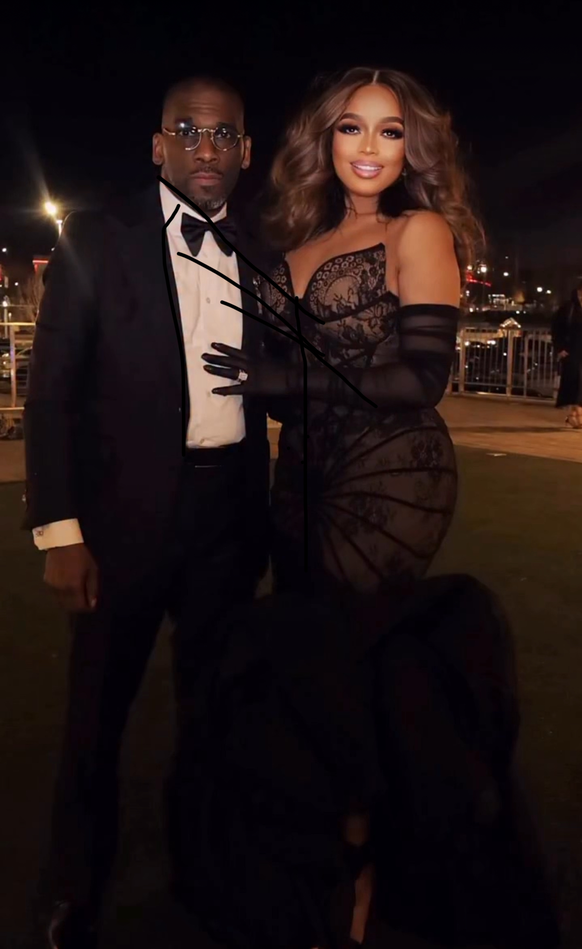 Dr Karri Bryant Attended The UNCF Mayors Masked Ball Alongisde Jamal Bryant In A Black Jazella Francesca Embellished Gown 