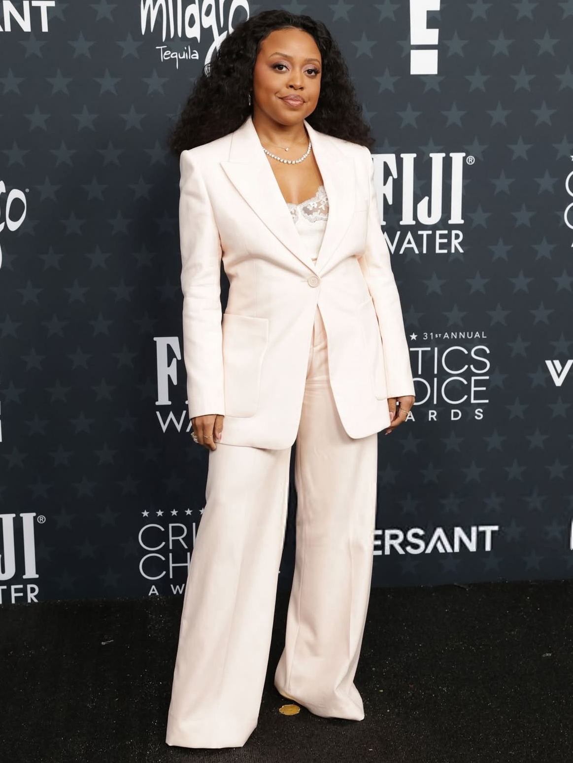 On The Scene At The 31st Annual Critics Choice Awards Teyana Taylor In A Olive Saint Laurent Suit 7