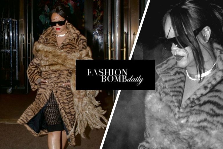 Rihanna Makes a Bold Statement in WS26 Maison Alaïa Tiger-Print Jacquard and Matching Heels