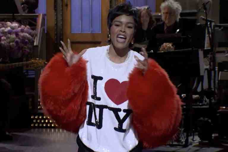 Teyana Taylor Hosts SNL in a Chanel Pre-Fall 2026 Red Fur Jacket and “I ❤️ NY”  Sequined Shirt