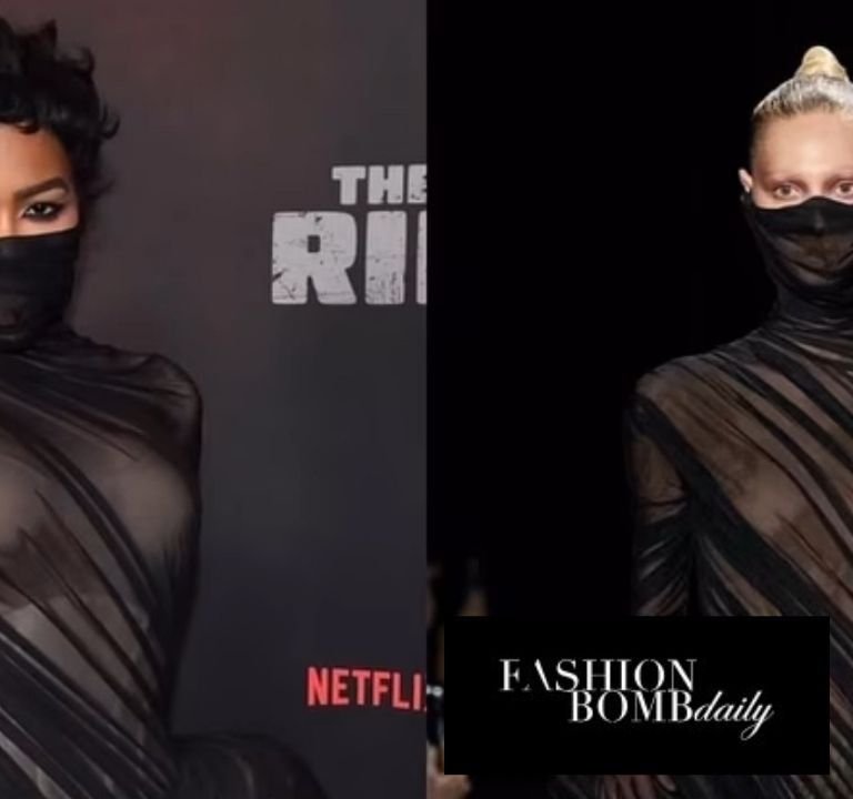Teyana Taylor Makes a Statement in a Black Ashi Studio Haute Couture Look with Exaggerated Hips at Netflix’s ‘The Rip’ Premiere