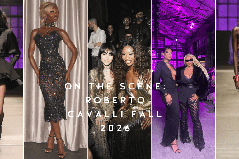 On the Scene at Roberto Cavalli Fall 2026 in Milan: Olandria, Megan Thee Stallion, Coco Jones, Didi Stone and More in Animal Prints, Sheer Lace and Feathered Gowns