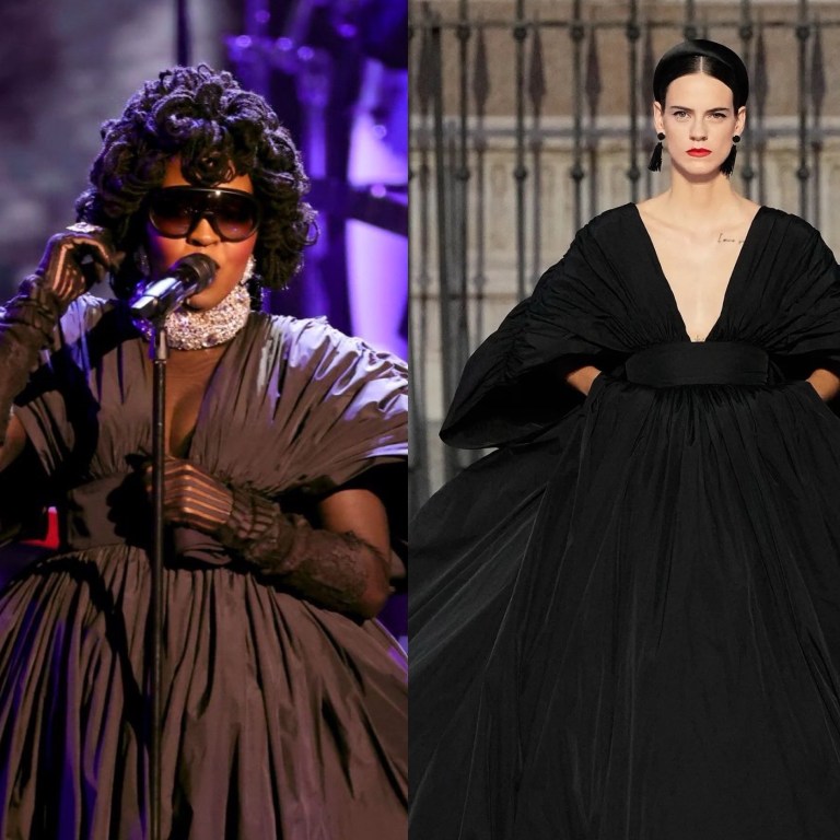 Lauryn Hill Performs in Carolina Herrera Spring 2026 Black Gown at the GRAMMYs Tribute Honoring D’Angelo, Roberta Flack, and More