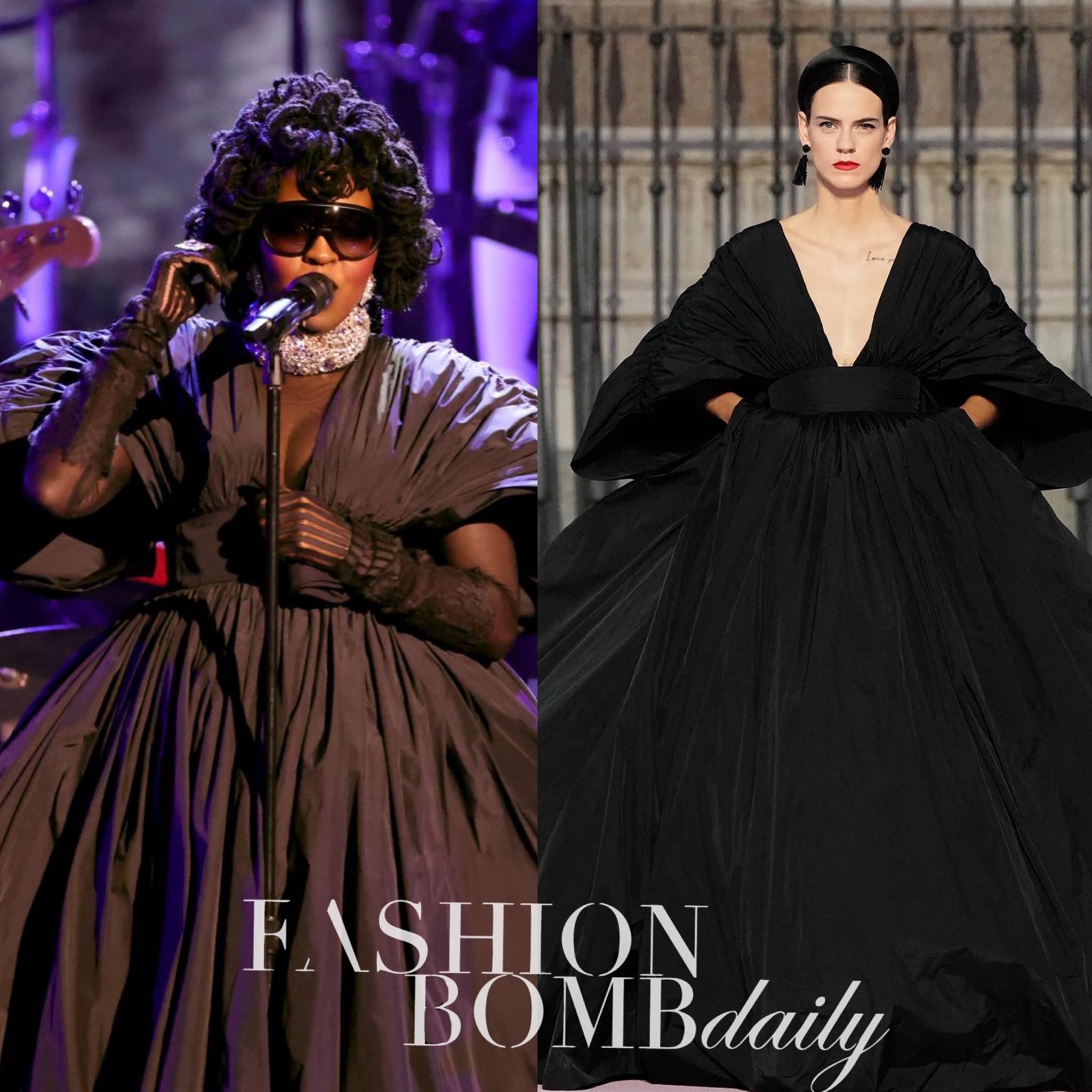 Lauryn Hill Performs In Carolina Herrera Spring 2026 Black Gown At The GRAMMYs Tribute Honoring DAngelo Roberta Flack And More