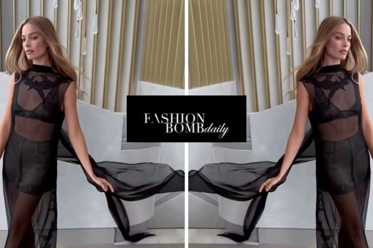 Margot Robbie Turns Up the Drama in Sheer Black Chanel Couture at a Press Event