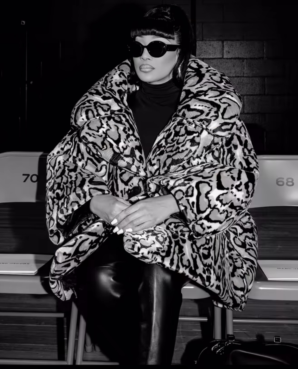 Monica Wore A Marc Jacobs Leapord Spring 2025 Look To The Brands NYFW Show 1