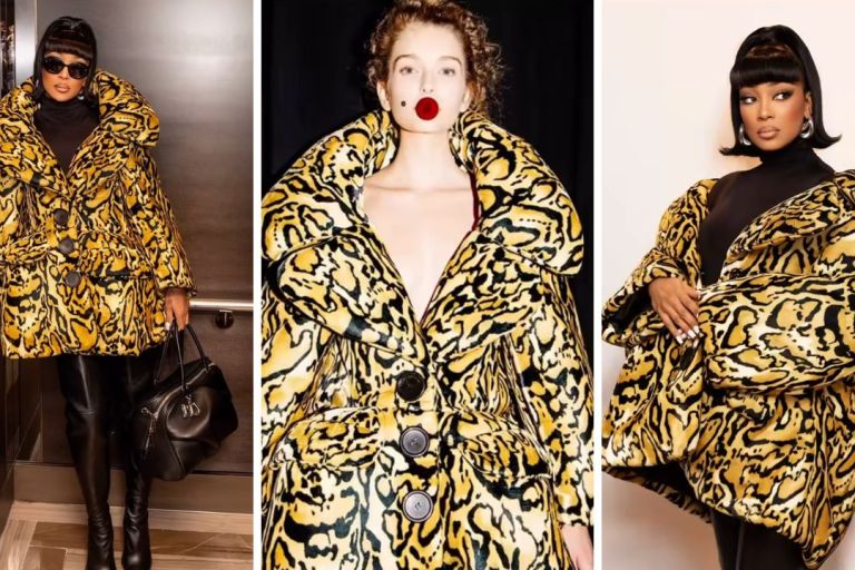 Monica Wore a Marc Jacobs Leopord Spring 2025 look to the brands NYFW Show