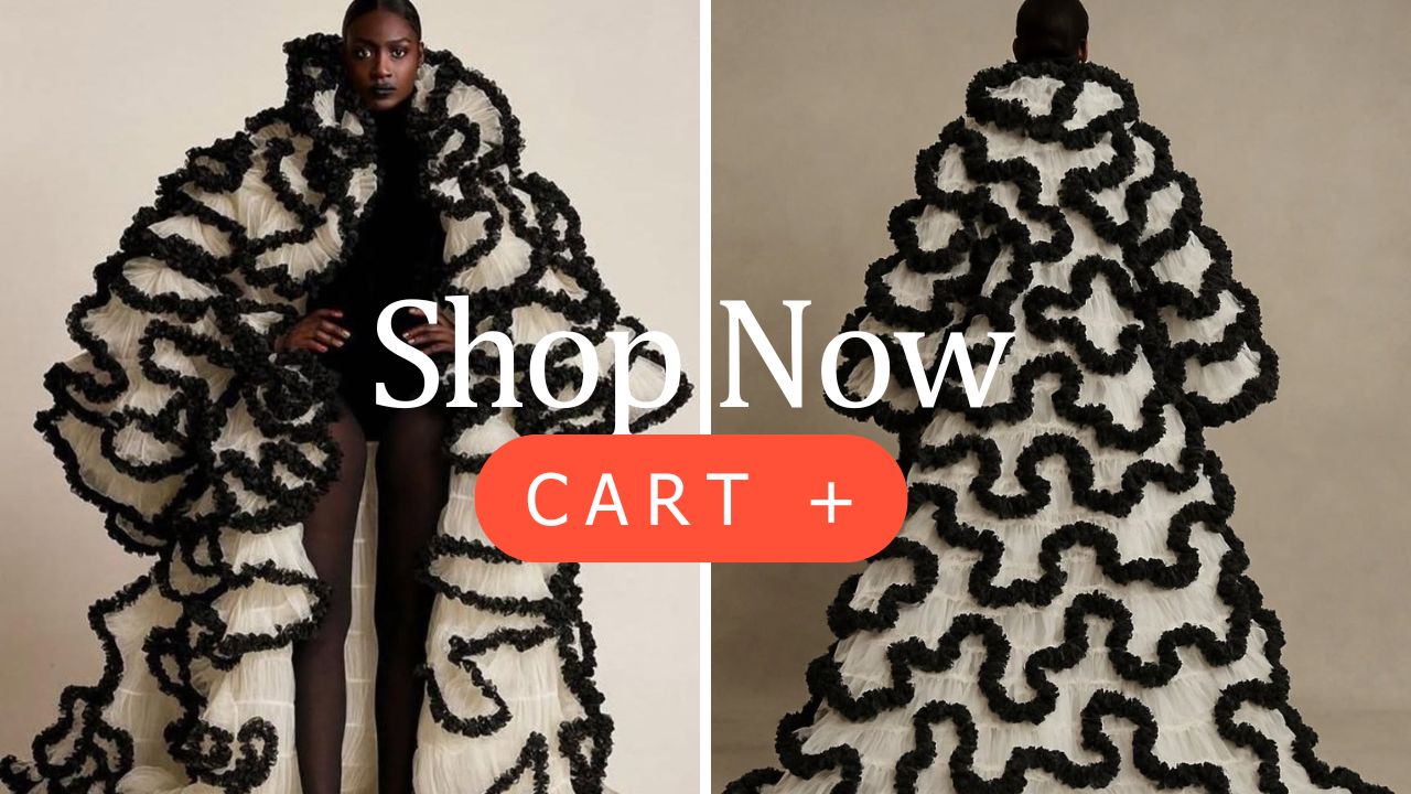 New Arrival At BeautyLifeFun Shop Shop This Black White Oyemwen Sculptural Coat Now Feat 1 1