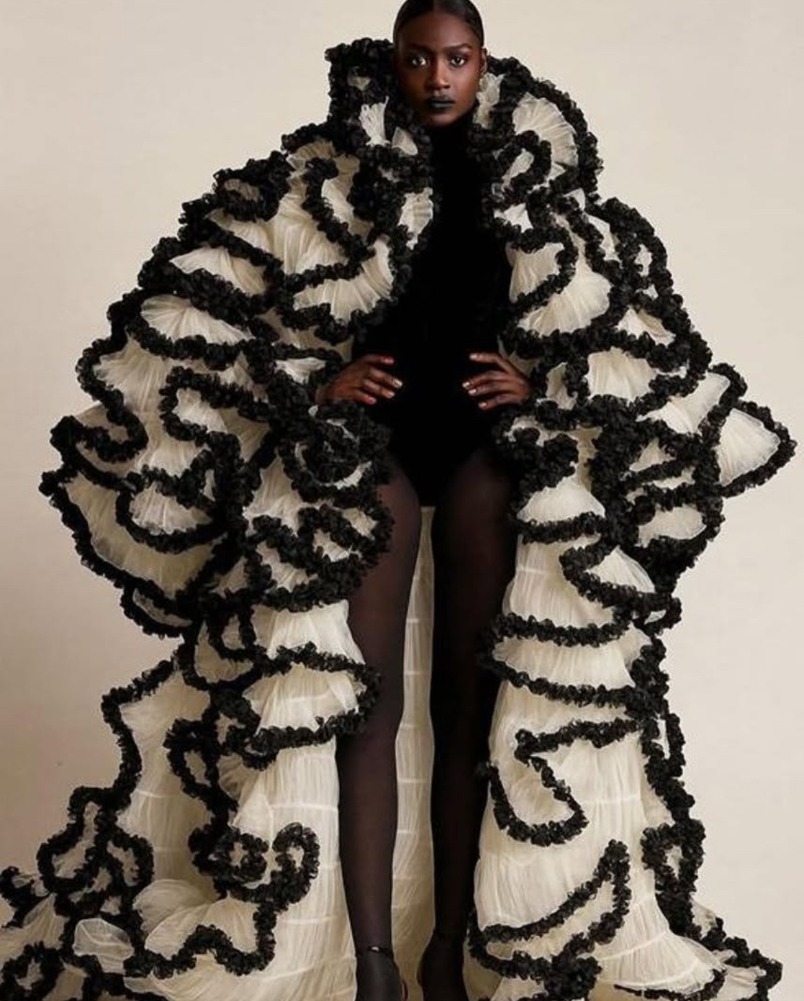 New Arrival At BeautyLifeFun Shop Shop This Black White Oyemwen Sculptural Coat Now