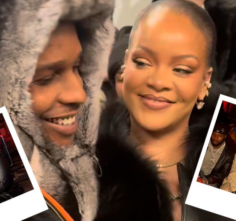 Rihanna Attends the AWGE New York Fashion Week Show in a Black Monochromatic Look Alongside A$AP Rocky