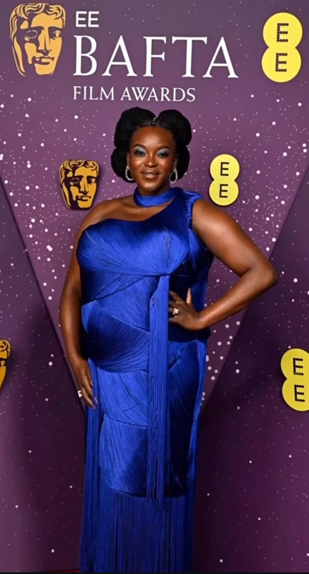 Teyana Taylor In A Plum Colored Burberry Look Emma Stone In A Black Louis Vuitton Dress Wunmi Mosaku In A Purple Ahluwalia Gown More 8