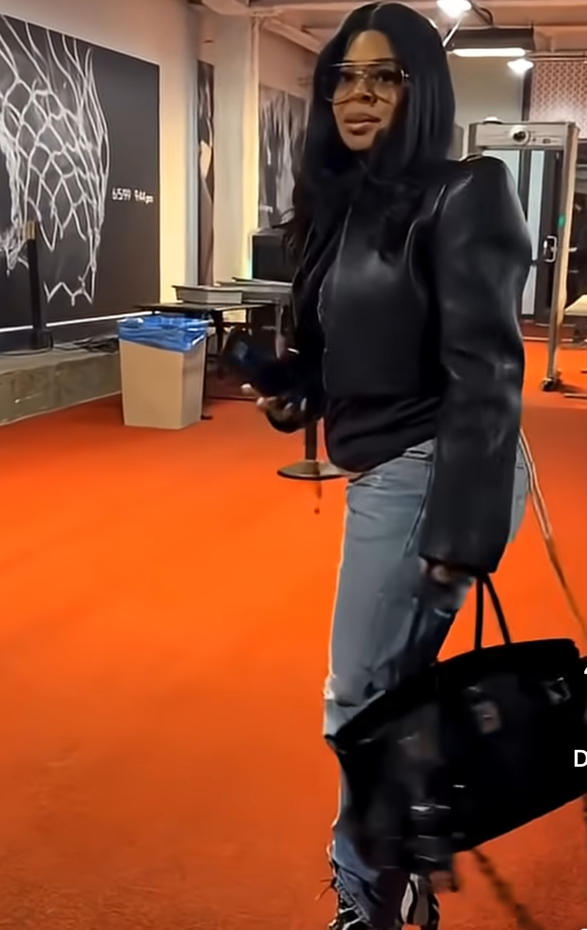 You Ask We Answer MostRequested Chrissy Lampkin In A 5990 Maison Alaia Leather Jacket 285 Samaria Leah Jeans And Alaia Zebra Suede Clear Platform Booties 1 1