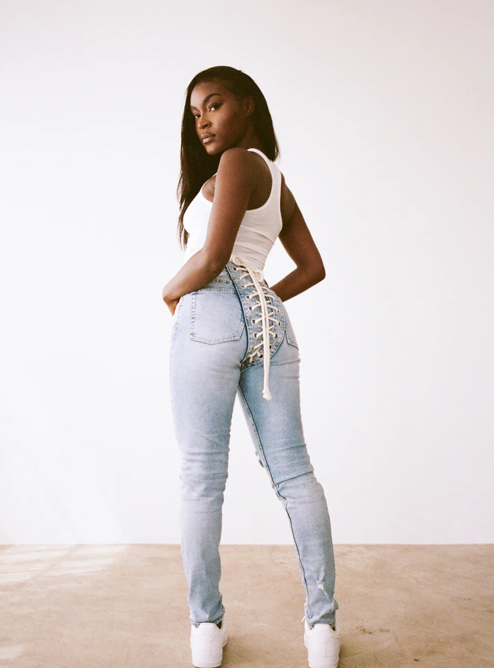 You Ask We Answer MostRequested Chrissy Lampkin In A 5990 Maison Alaia Leather Jacket 285 Samaria Leah Jeans And Alaia Zebra Suede Clear Platform Booties IMG 6716