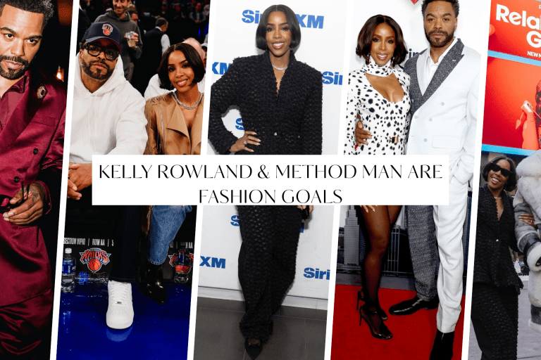 Kelly Rowland and Method Man Bring the Fashion for Relationship Goals Press Tour: Courtside in a Fringed TTSWTRS Jacket, Black and White Rowen Rose, Retrofete, and More!