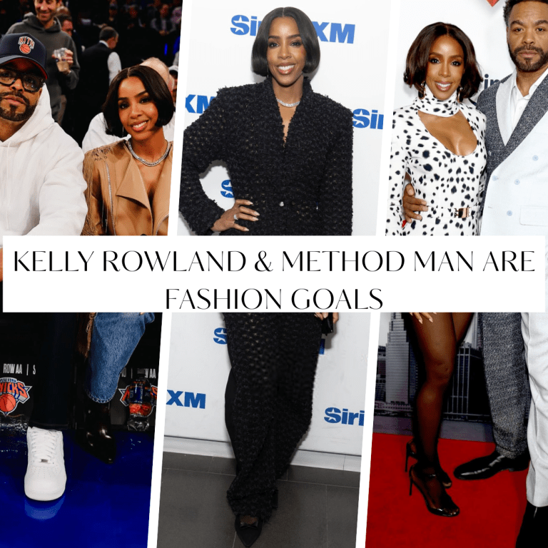 Kelly Rowland and Method Man Bring the Fashion for Relationship Goals Press Tour: Courtside in a Fringed TTSWTRS Jacket, Black and White Rowen Rose, Retrofete, and More!