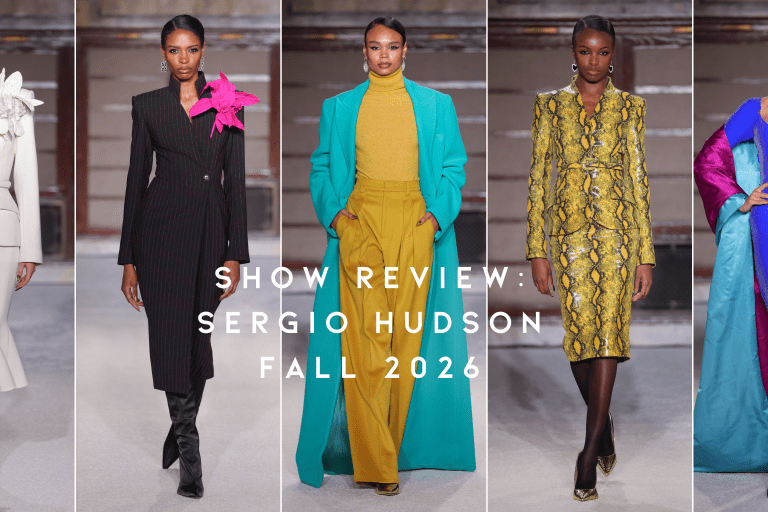 Show Review: Sergio Hudson Marks 10 Years with a Sculpted, Operatic Fall/Winter 2026 Collection at the New York Public Library