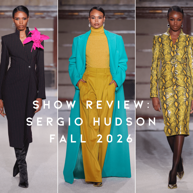 Show Review: Sergio Hudson Marks 10 Years with a Sculpted, Operatic Fall/Winter 2026 Collection at the New York Public Library