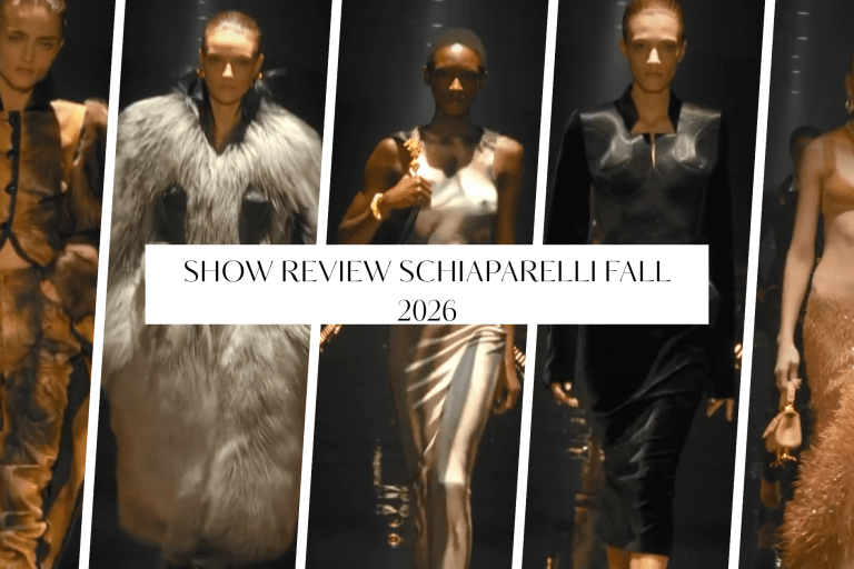 Show Review: Schiaparelli Fall 2026 at the Louvre with Sculptural Tailoring, Sheer Knits, and Faux Fur Coats