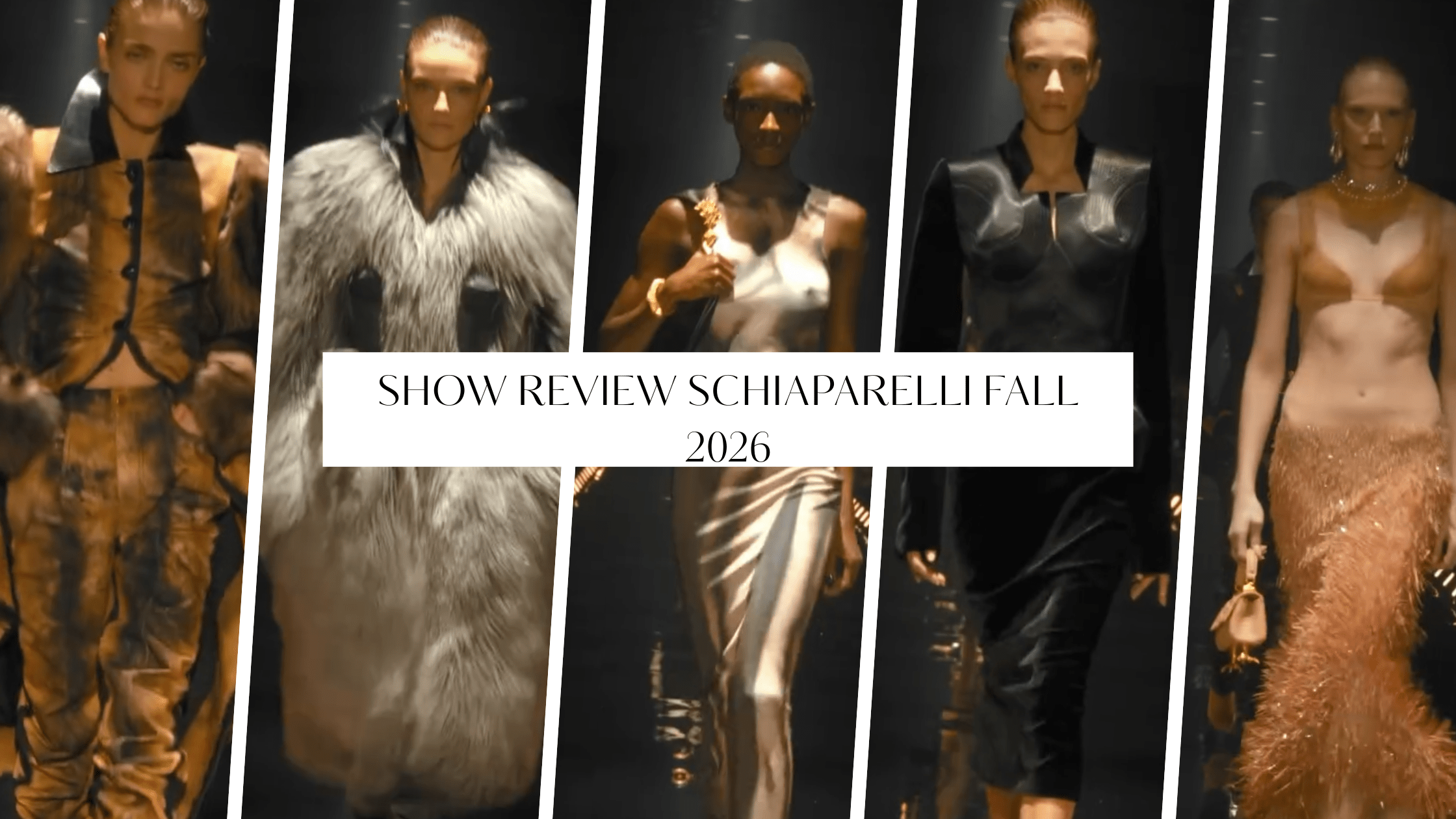 8989 Show Review Schiaparelli Fall 2026 At The Louvre With Sculptural Tailoring Sheer Knits And Faux Fur Coats
