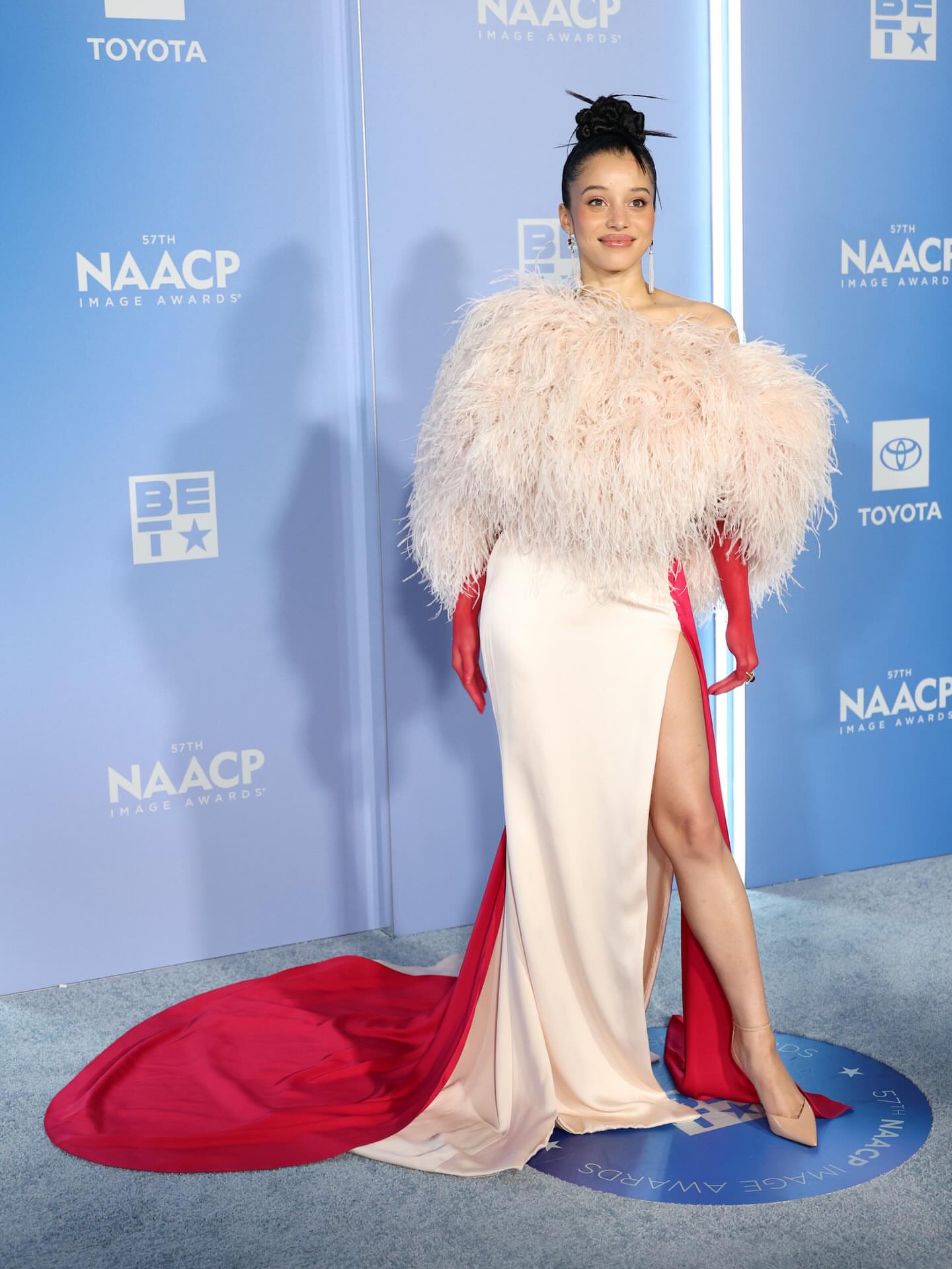 On The Scene At The 57th Annual NAACP Image Awards Teyana Taylor In Black Ashi Studio Colman Domingo In Yellow Sergio Hudson Chloe Bailey In Christian Siriano And Moreimage 1772336858 1