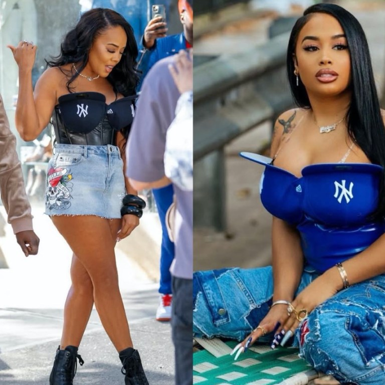 Who Wore It Better? Angela Simmons vs DreamDoll in a Yankees Hat Corset Top by Haus of Debonair Designz