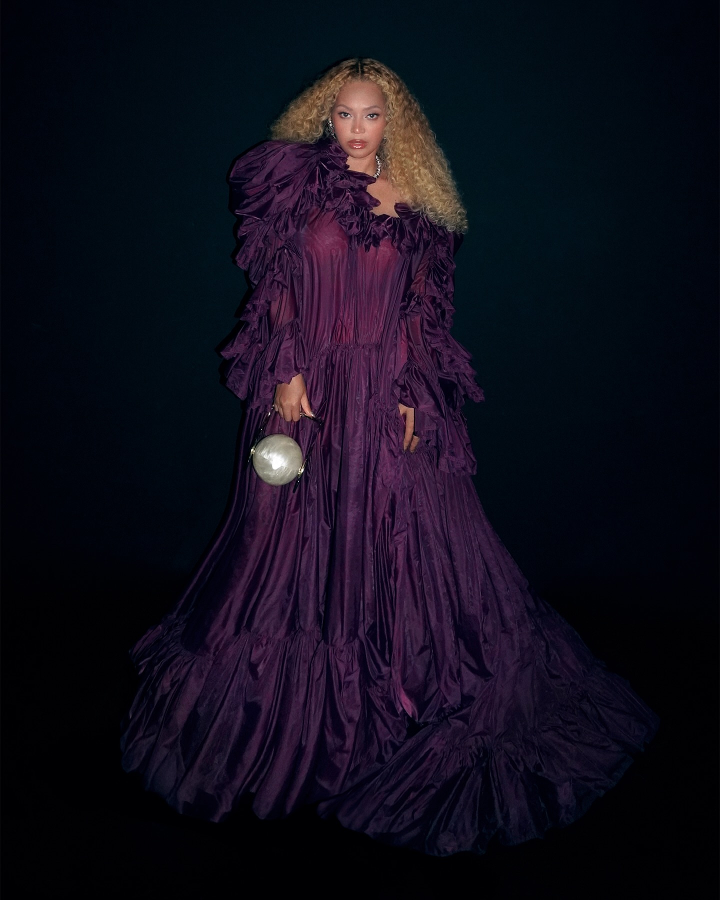 4 Beyonce Grabs Dinner In Plum Taffeta Spring 2026 Saint Laurent Gown And Pearl Cult Gaia 
