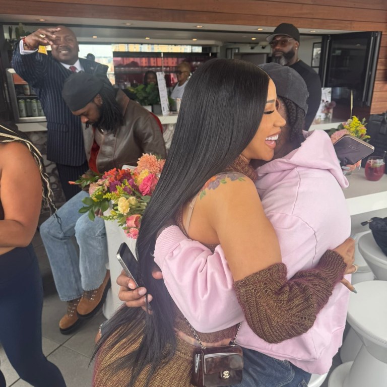 Cardi B Wore a Brown Vivienne Westwood Knit Set to the Diggs Deep Foundation Wellness Event with Stefon Diggs