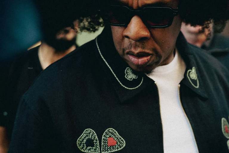 Jay-Z Wore His New Afro and a $1,183 Bode Lucky Draw Embroidered Jacket to the NBA Finals in New York City