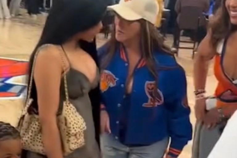 Cardi B in Custom Jenna X1000 and Jordyn Woods in Custom Tailored by Zunyda at the New York Knicks NBA Finals