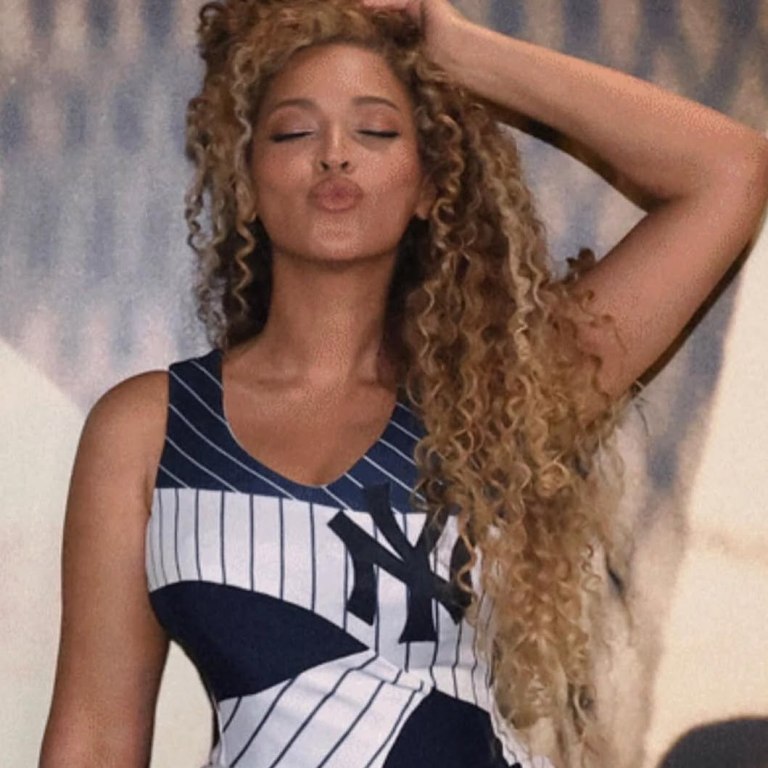 Beyoncé Steps Out in Custom Luar Yankees-Inspired Look for Jay-Z’s 30th Anniversary After-Party