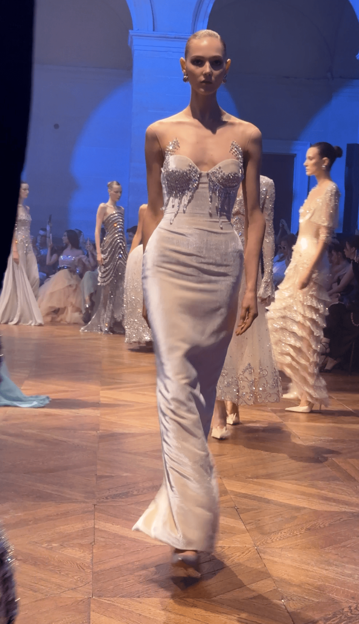 20 Georges Hobeika Couture Fall Winter 2026 The Visitor Paris Haute Couture Week Jad Hobeika Lace Embroidery Beaded Gowns Sheryl Lee Ralph Anna Dello Russo Claire Sulmers