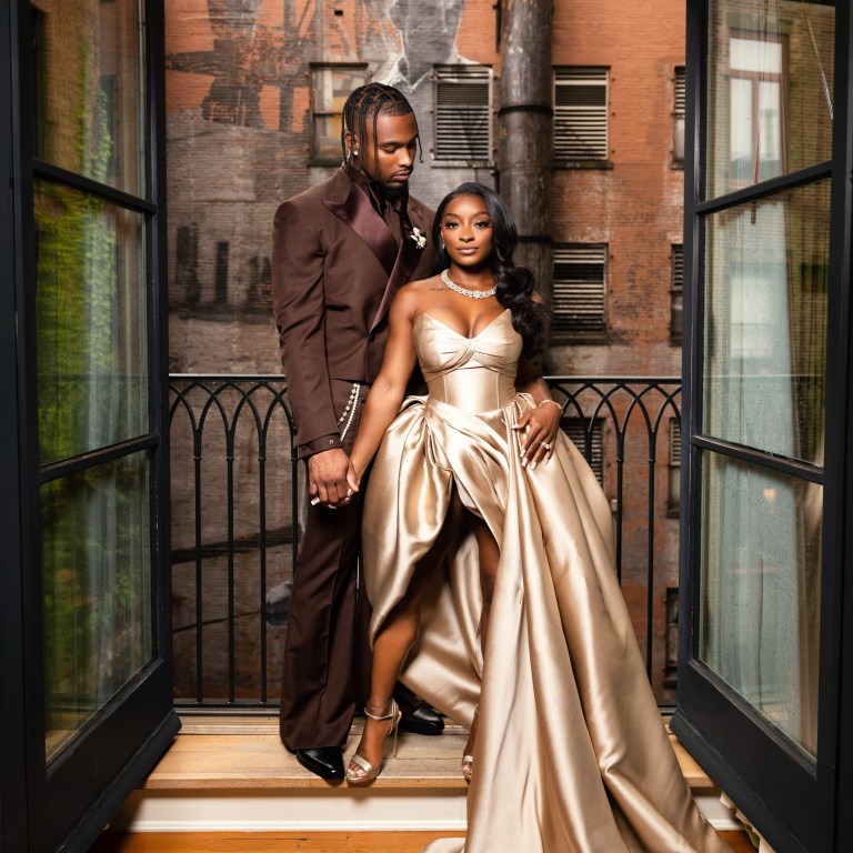 Simone Biles Stuns in Custom Eman Alajlan Gold Gown, Jonathan Owens in Maestro Philippe at 2026 ESPY Awards