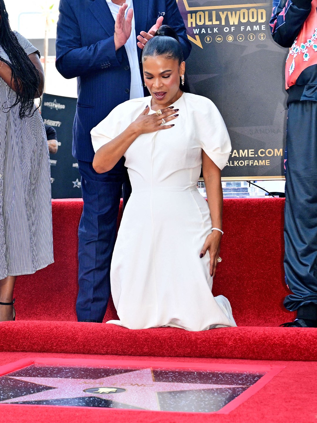 1 Nia Long Wore A 2400 Khaite Linen Blend Maxi Dress To Receive Her Hollywood Walk Of Fame Star