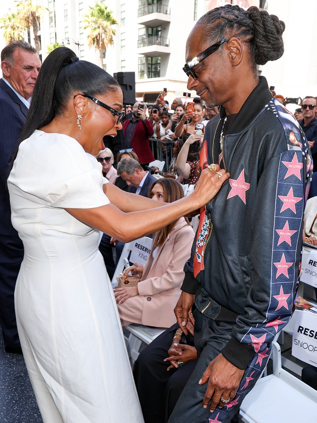 8989 8Nia Long Wore A 2400 Khaite Linen Blend Maxi Dress To Receive Her Hollywood Walk Of Fame Star