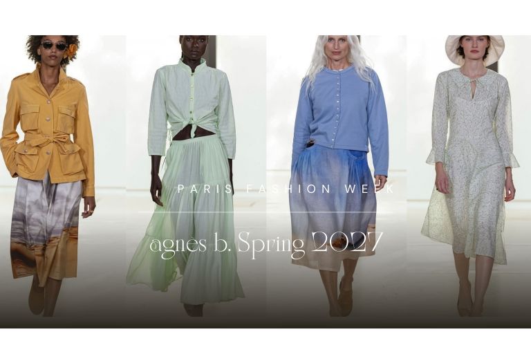 agnès b. Spring/Summer 2027: Scenic Prints, Pink Leather, and Belted Denim Safari Suits at Paris Fashion Week